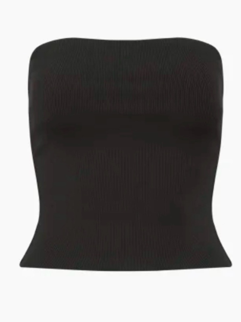 Aritzia Black Strapless Ribbed Contour Tube Top - size medium